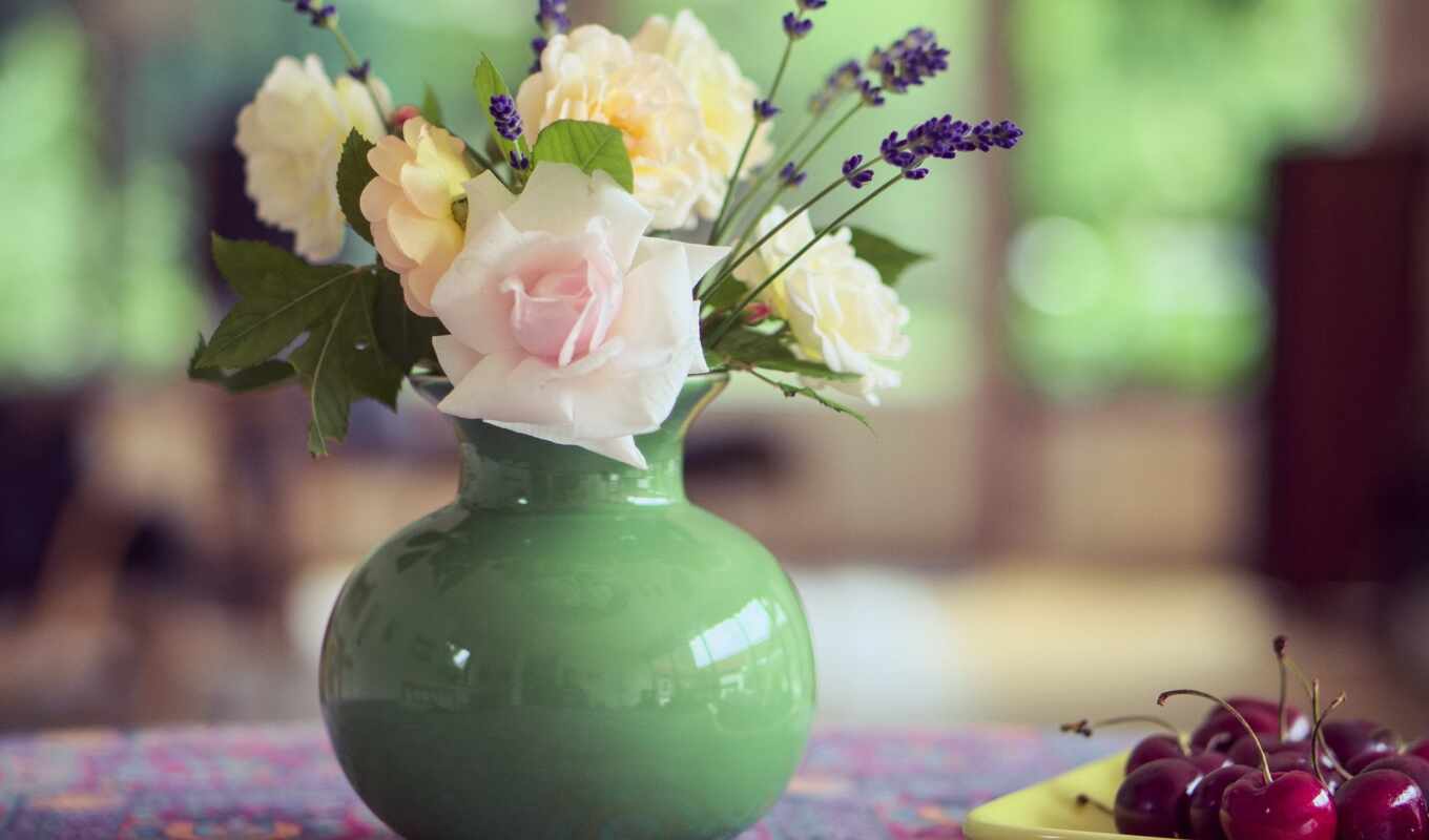 bouquet, vase, cvety, still-life