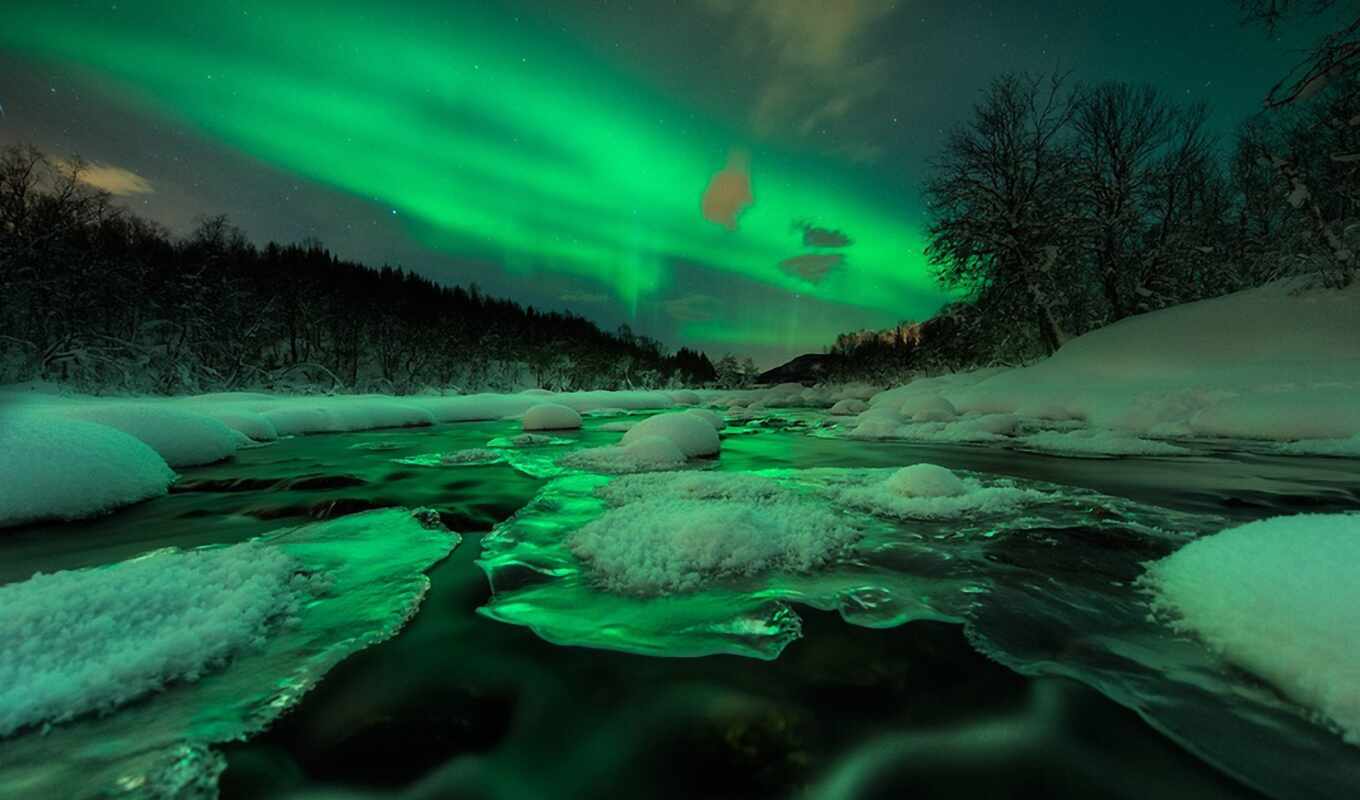 nature, window, winter, lights, topic, aurora, northern, borealis, retweet, shirokoformatnyi