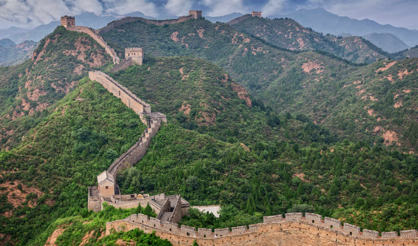 стена, great, место, китаянка, landmark, jinshanling