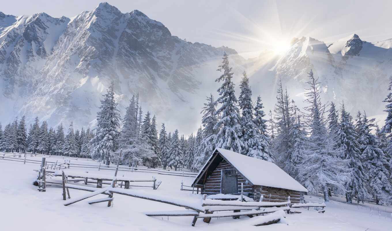 snow, winter, mountain, landscape, krot