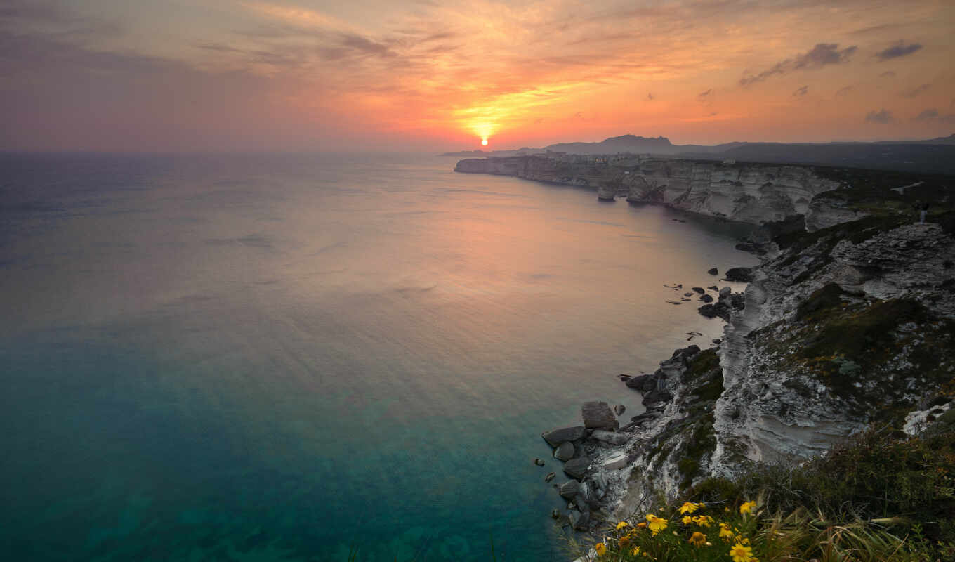 nature, picture, sunset, sea, sunrise, rocks