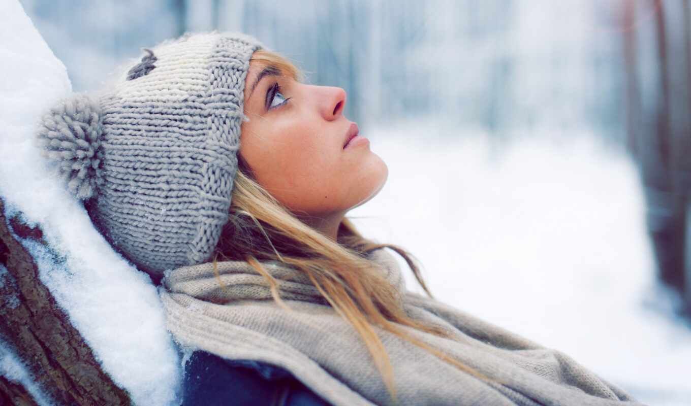 photo, blue, girl, woman, eye, snow, winter, blonde, beauty, human