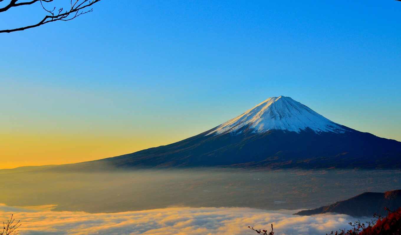 хороший, гора, japanese, осень, красивый, туман, чё, mount, буква, narrow