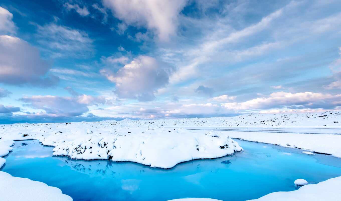 nature, water, snow, cloud, iceland