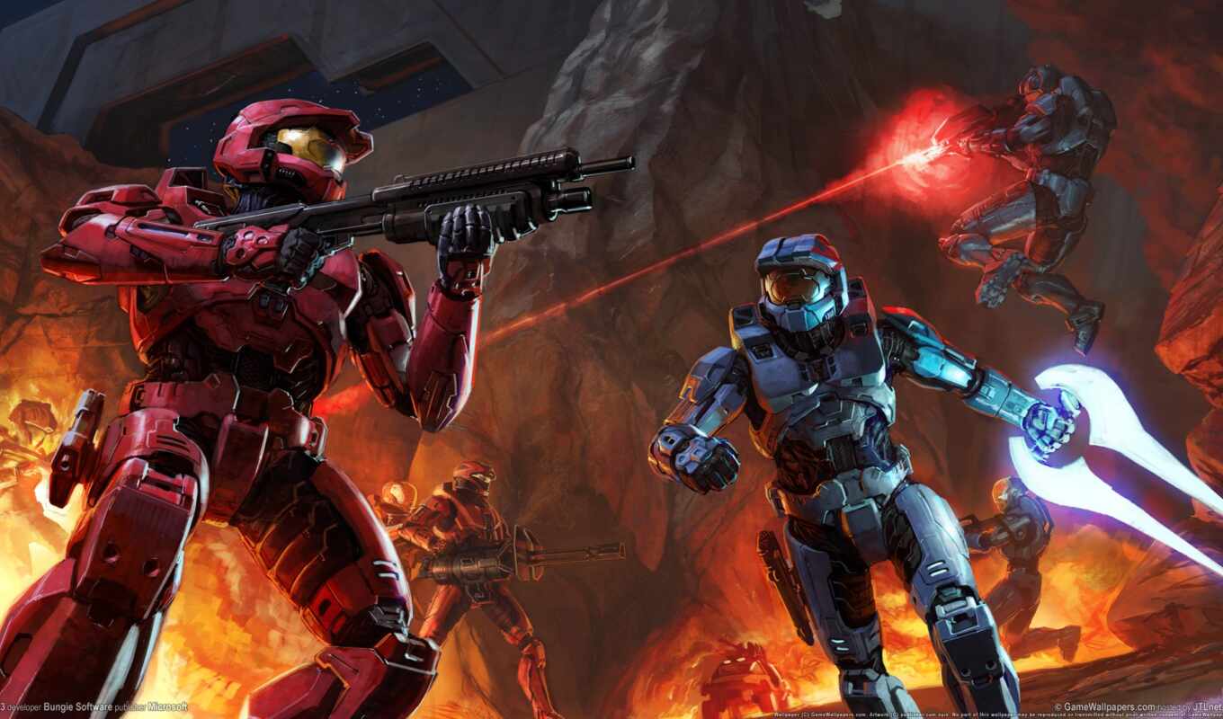 blue, red, games, halo, xbox