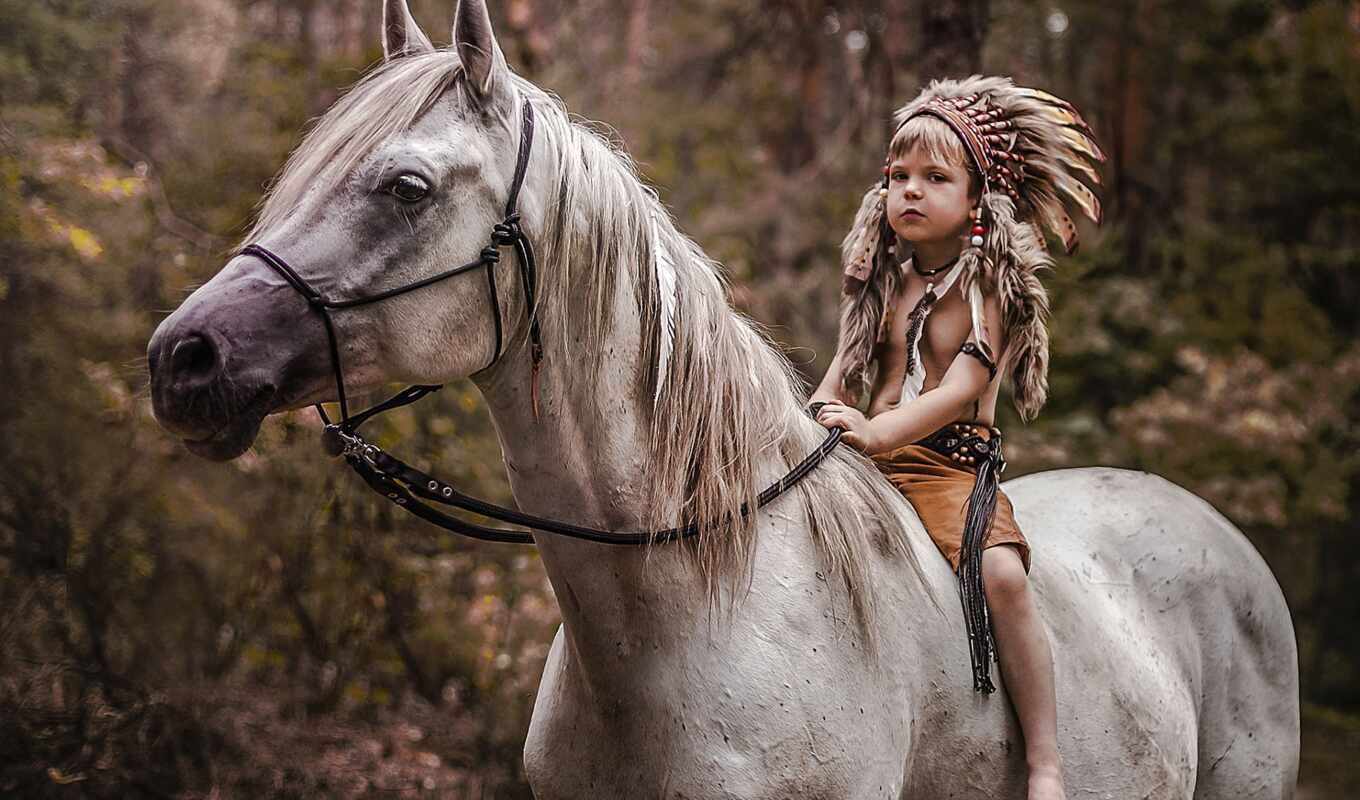 лошадь, indian, boy, индеец