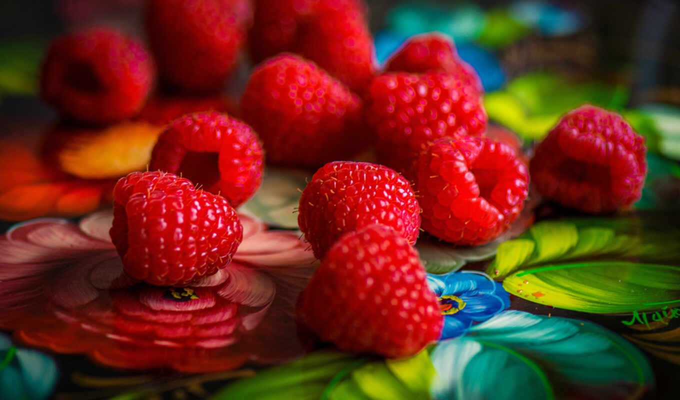 raspberry, berry, tray, makryi