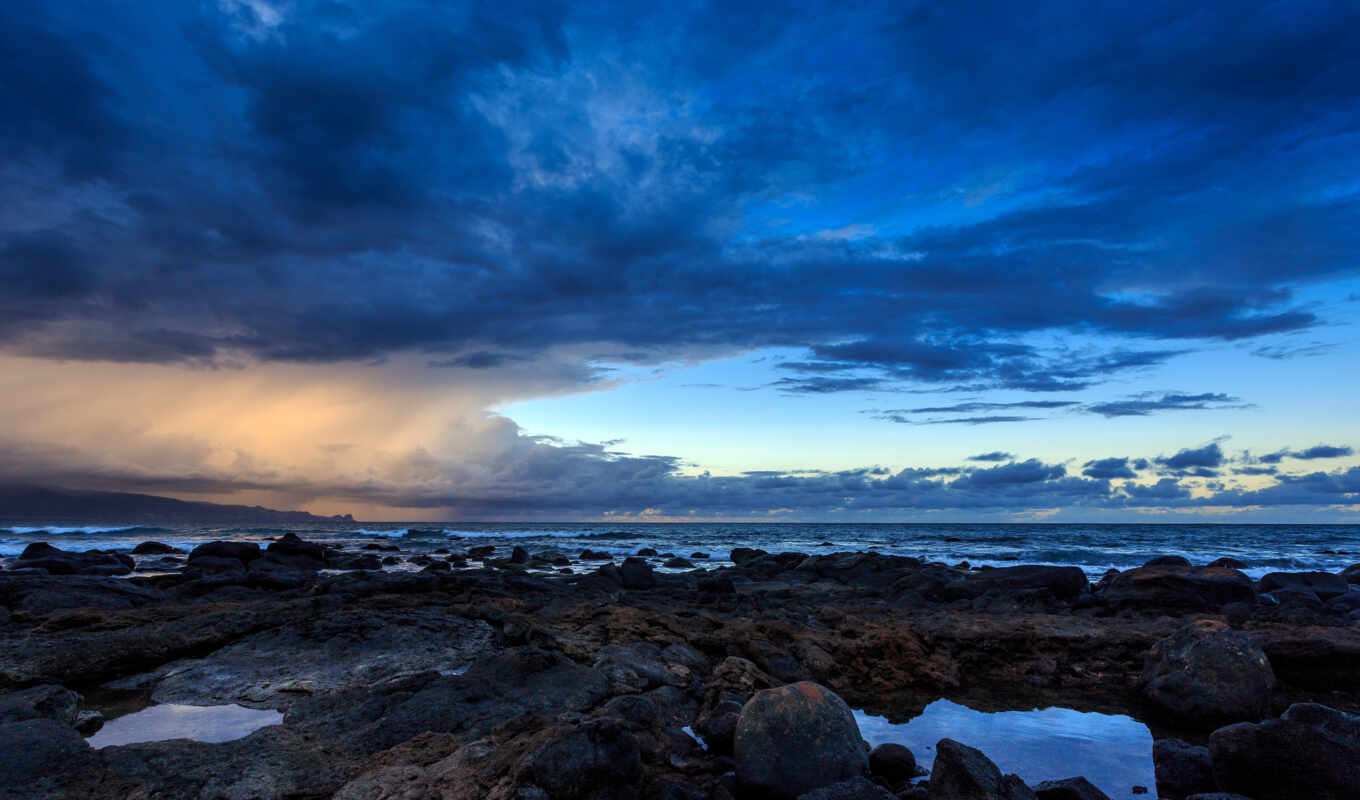 небо, desktop, берег, hawaii, скаты