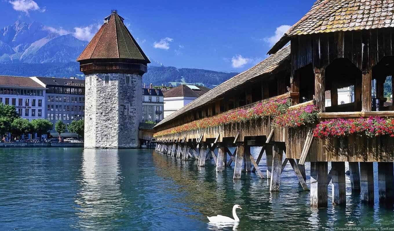 мост, швейцария, lucerne