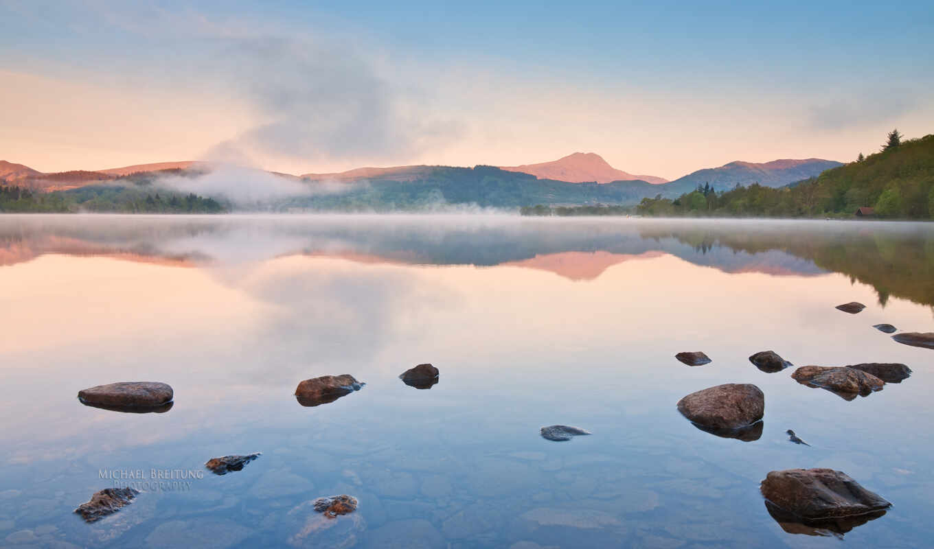 озеро, природа, картинка, версия, шотландия, нота, scotia, горы