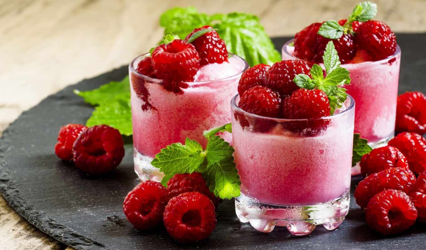 glass, dessert, raspberry, drink