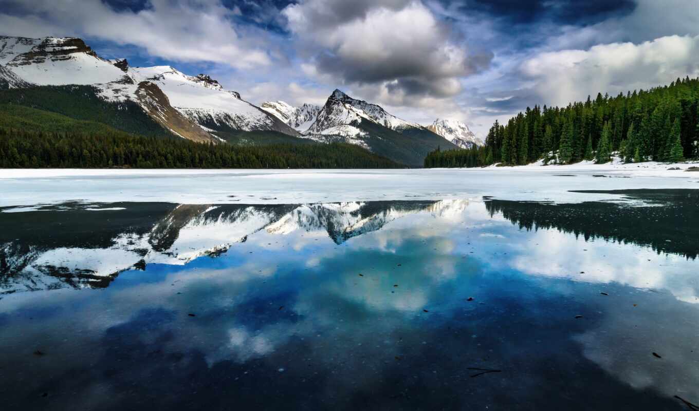 озеро, природа, water, гора, канада, альберта, park, national, china, norwegian, canoe