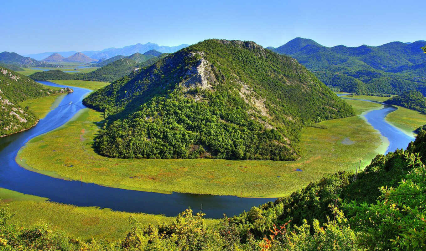 lake, country, big, a boat, south, trip, rent, the balkans, Montenegro, skadarskii