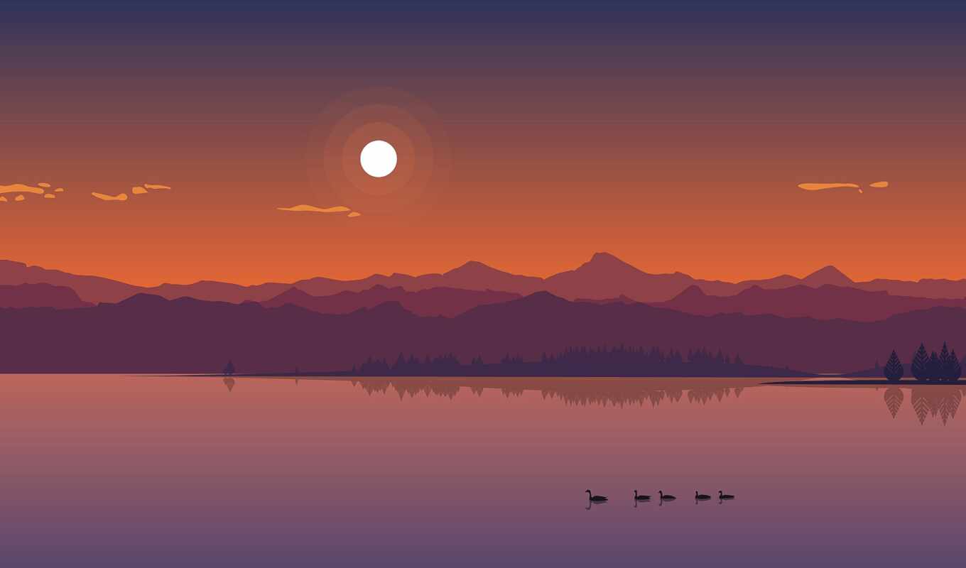 lake, photo, sunset, favorite, also, minimalist, minimal, upload, awesome, tone, binary