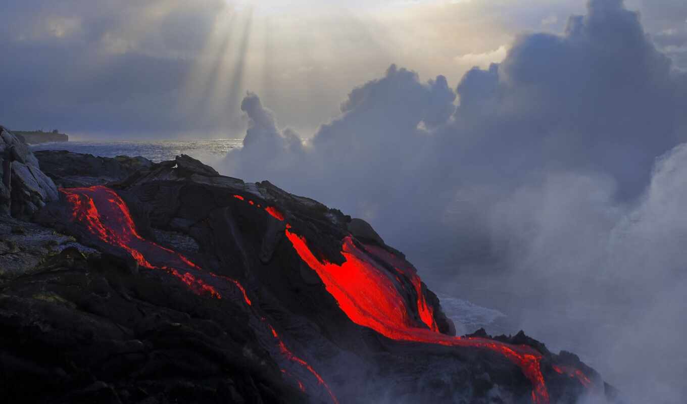 вулкан, извержение, вулкана, лава, магма