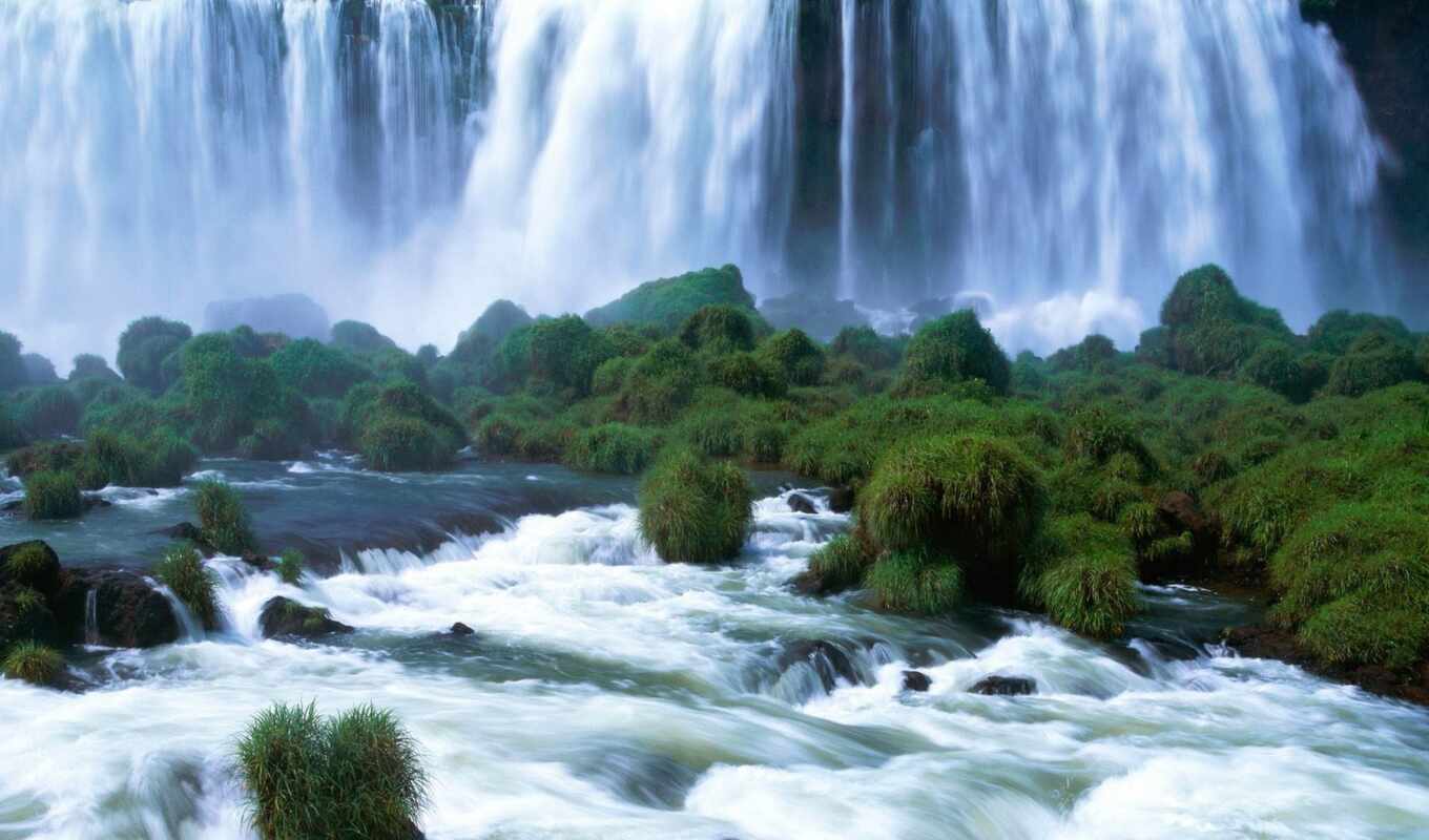 landscape, водопад, iguasti