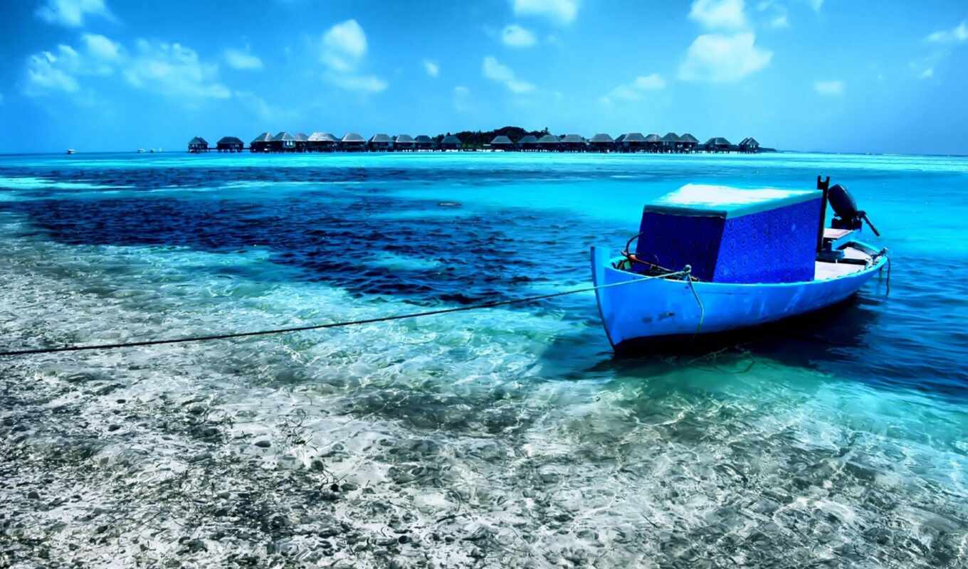 озеро, blue, water, красивый, лодка