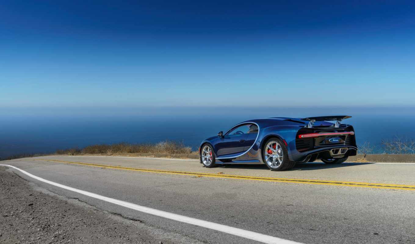 sky, view, car, expensive, side, chiron, bugatto