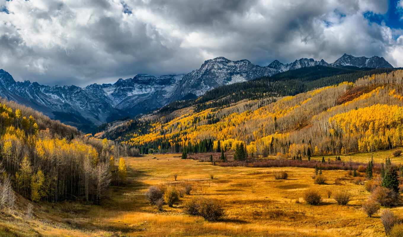nature, tree, mountain, usa, autumn, hill, valley, colorado, fore