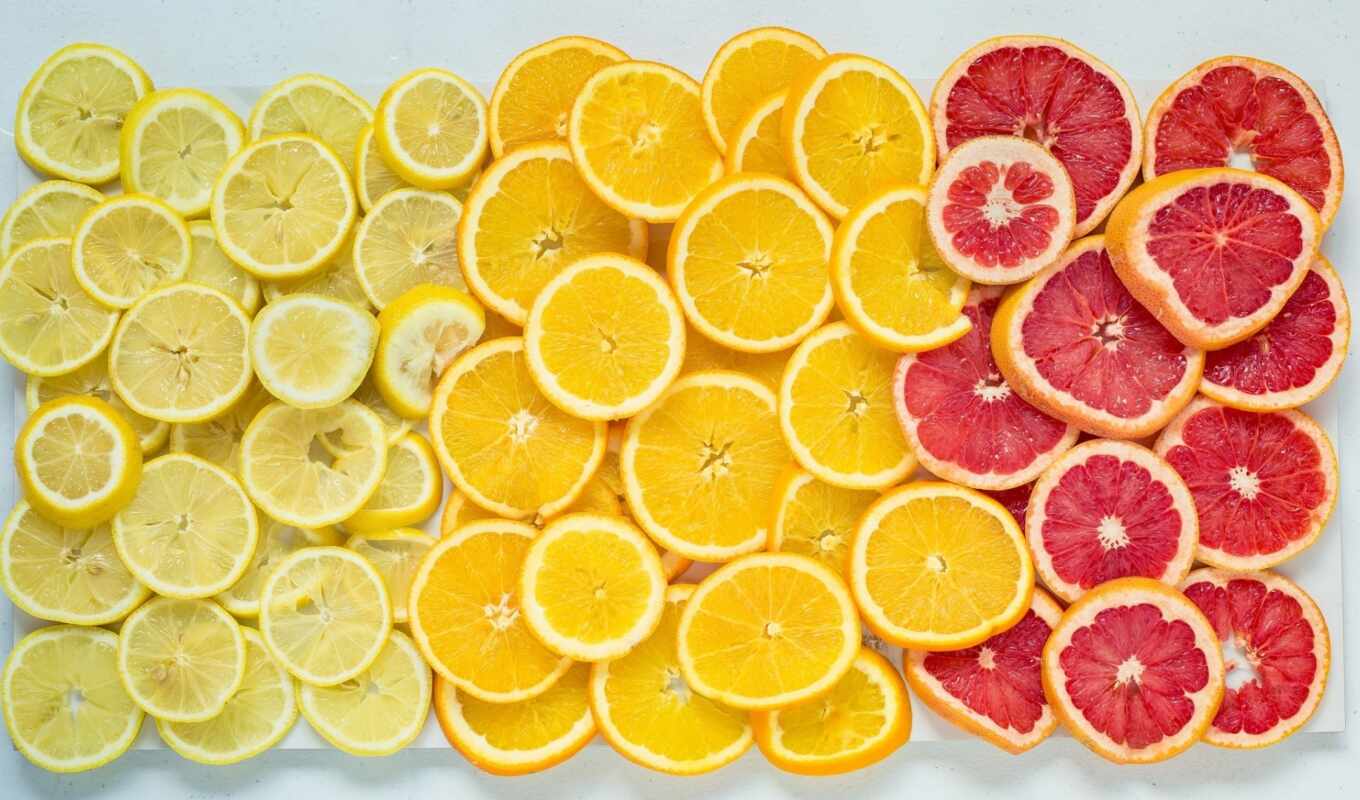 еда, плод, lemon, оранжевый, slice, грейпфрут, цитрус