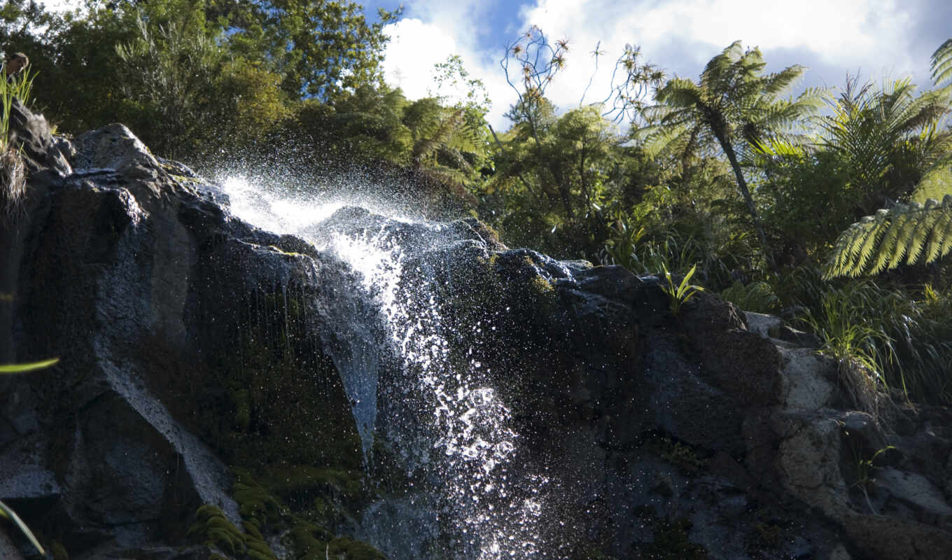 monitor, splashes, waterfall, which