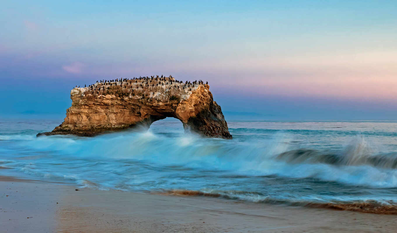 beach, Bridge, california, santa, natural, state