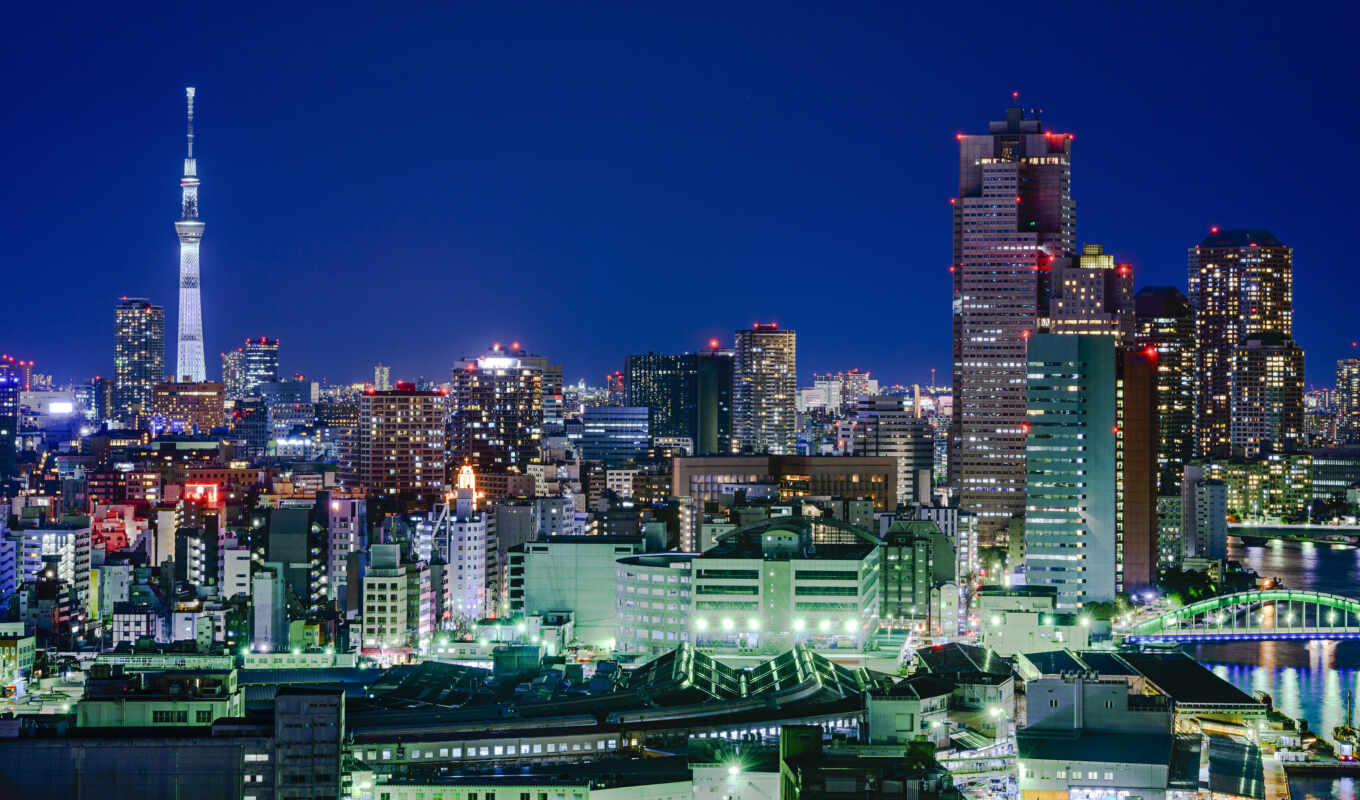 ночь, cities, time, tokyo, мегаполис, япония, skyscrapers