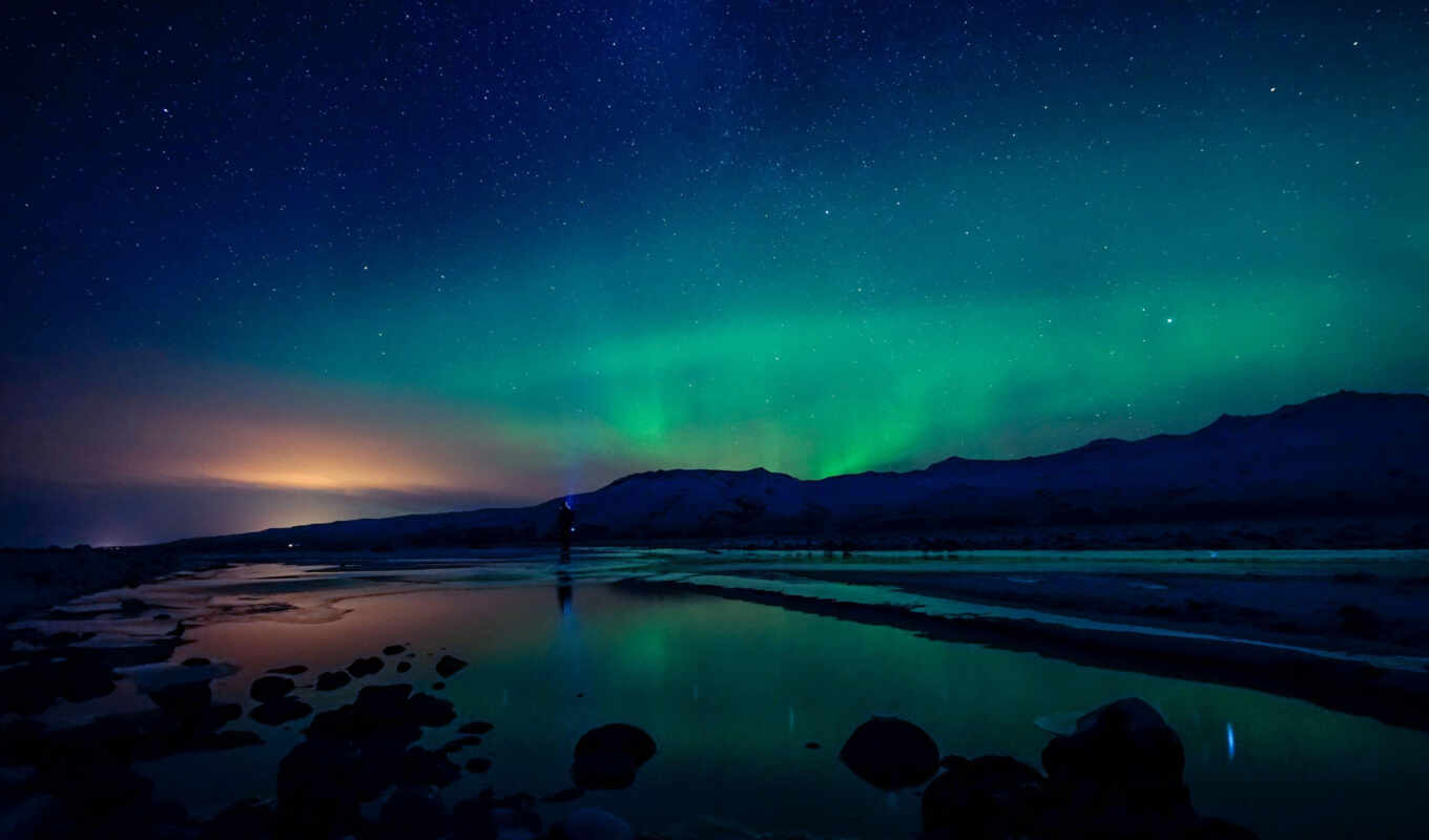 nature, sky, night, lights, aurora, starry, northern, borealis