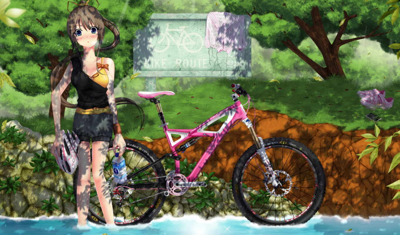 anime, bike, natsu