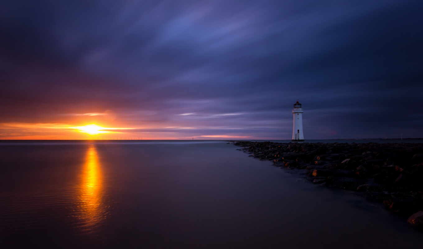 sea, lighthouse, place