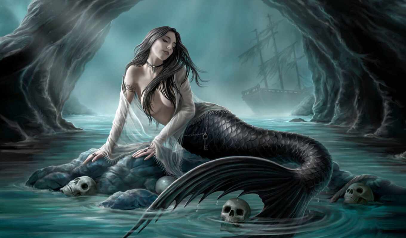 ship, siren, mermaid