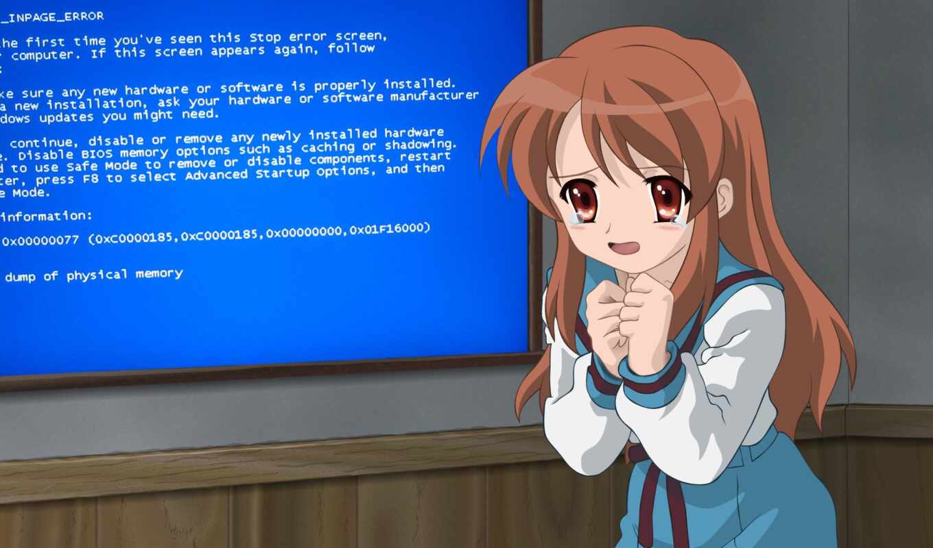 blue, девушка, экран, монитор, anime
