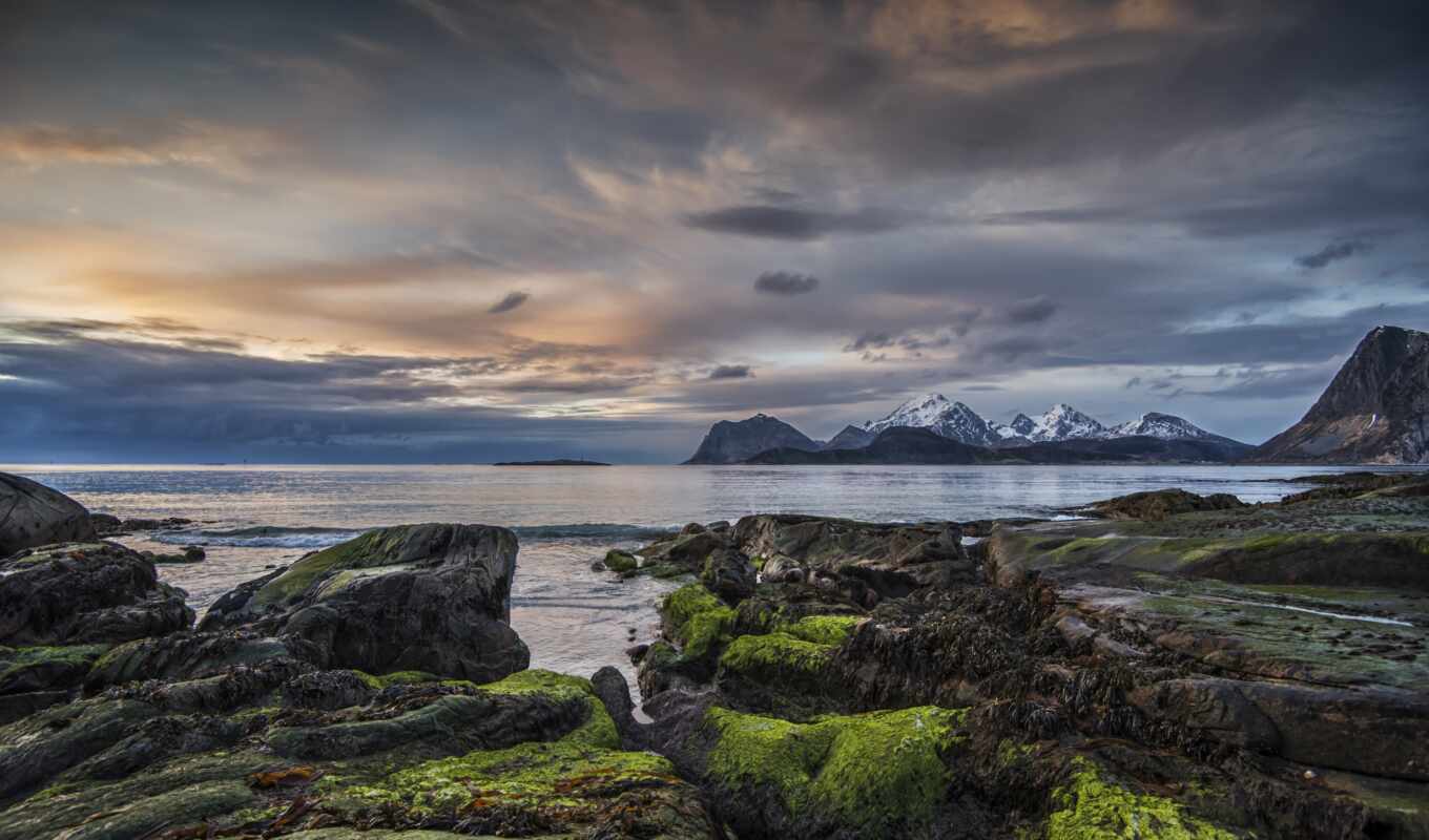 view, sea, Norway, stormy, scenic, Lofoten islands, norland, flakstad