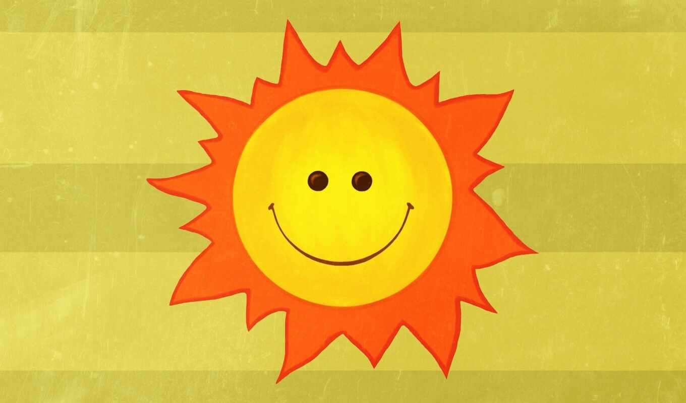 picture, drawing, smile, the sun, minimalism, mood, joy, rays