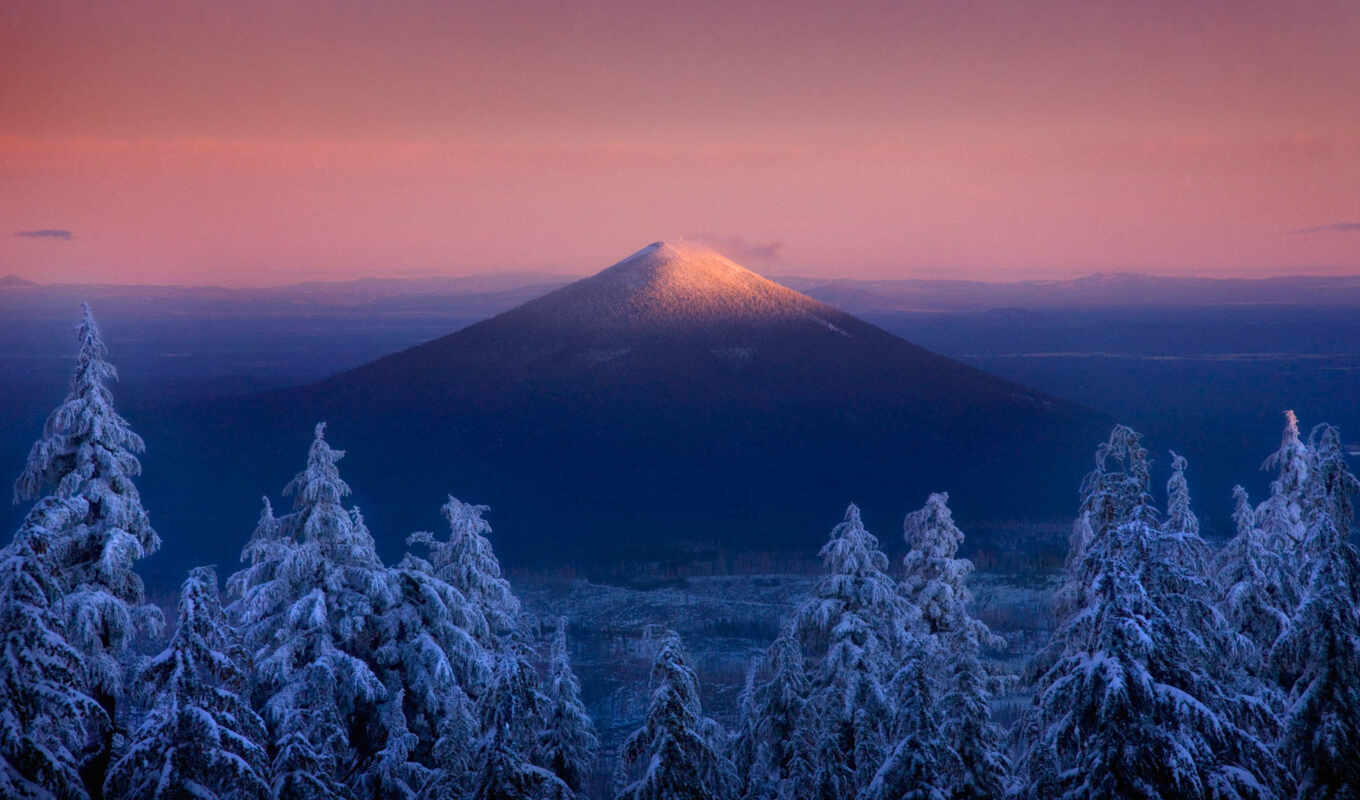 nature, sunset, snow, winter, mountain, landscape, snowy, mount, oregon, fore