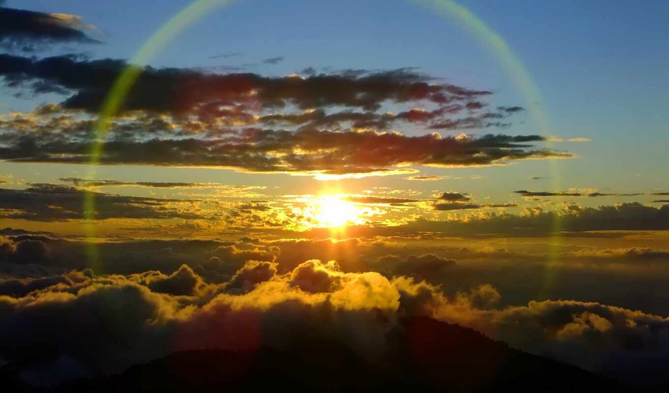 небо, картинка, sun, радуга, закат, найти, облако, тыс, серца, imagewallpaper
