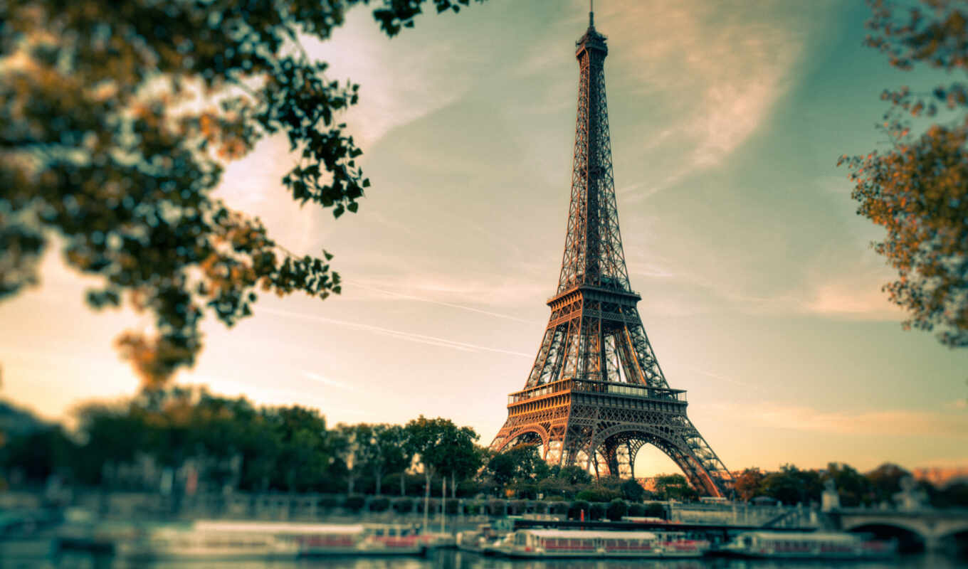 mac, view, widescreen, France, Paris, tower, eiffel