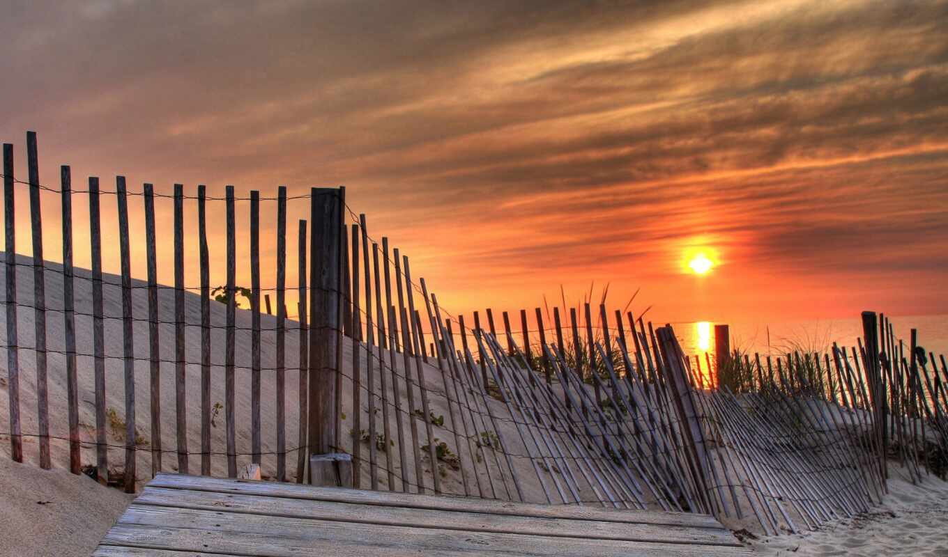 nature, sunset, beach