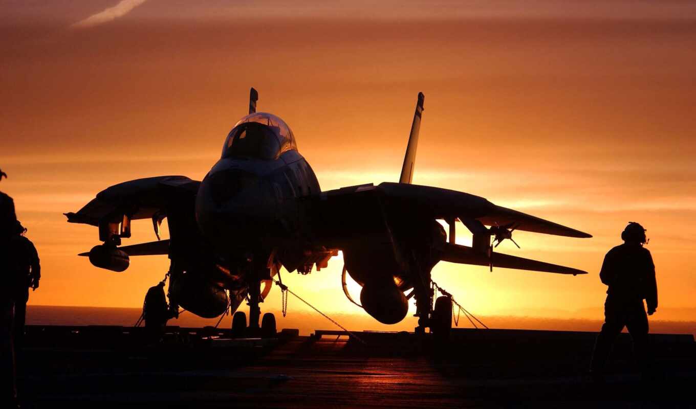 plane, sunset, aircraft carrier, beautiful, ocean