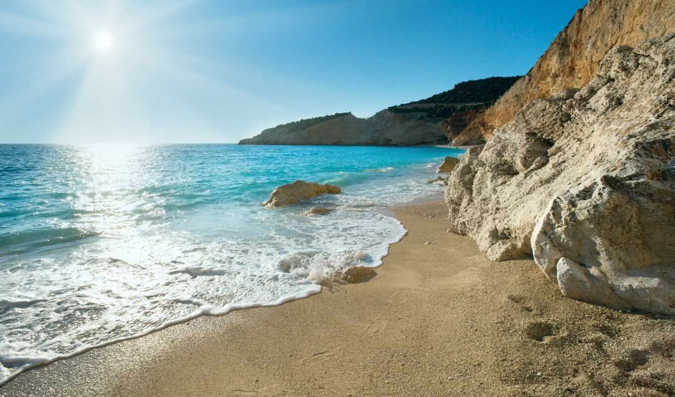 природа, море, песок, остров, побережье, greece, greek, скалы