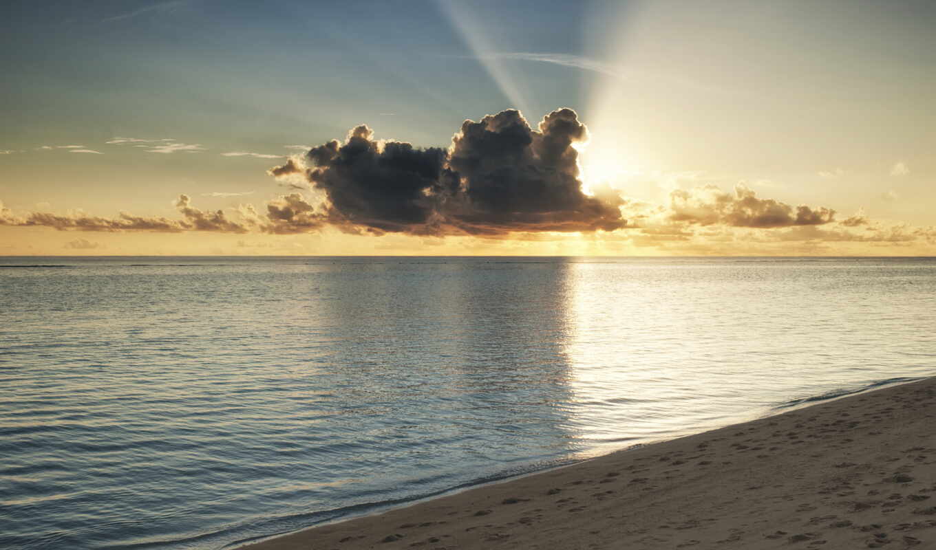 summer, sun, sunset, beach, sea, coast, sand, ocean, maldives, rays, cloud