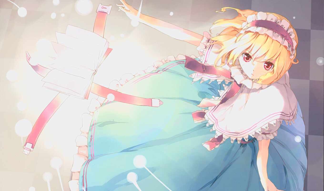 red, touhou, tags, dress, alice, books, зерохан, ueda, margatroid