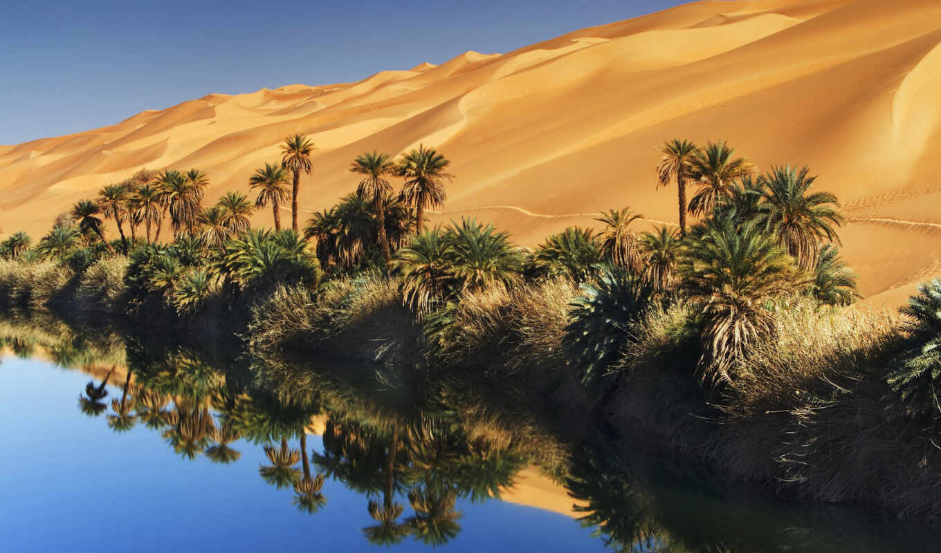 deserts, lakes, fabulous, oasis, is located, ubars, africa