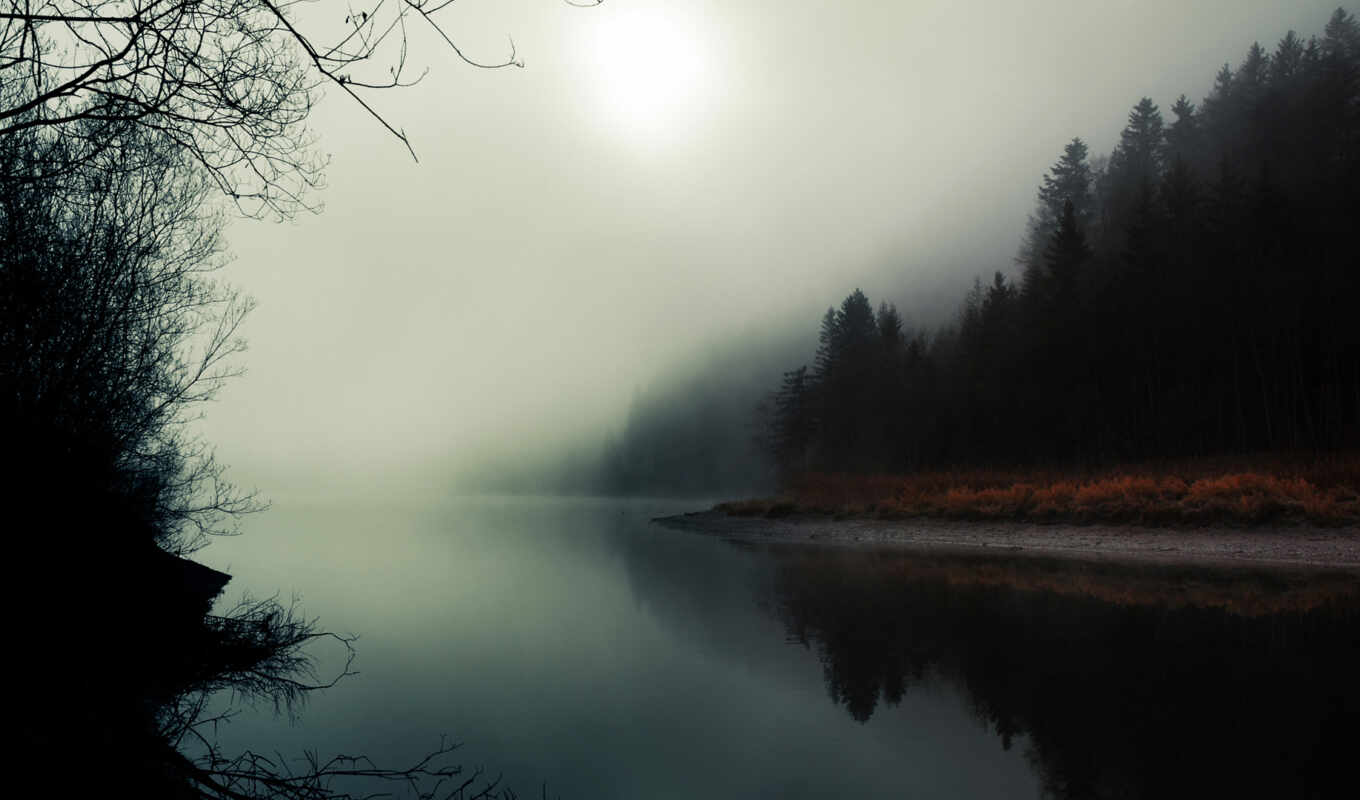 озеро, природа, twin, река, туман, peak, mist, foggy, fore, pxfuelpage