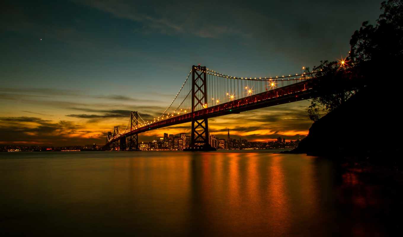 background, sunset, Bridge, San, francisco, california, golden, usa, gate, bay, oakland