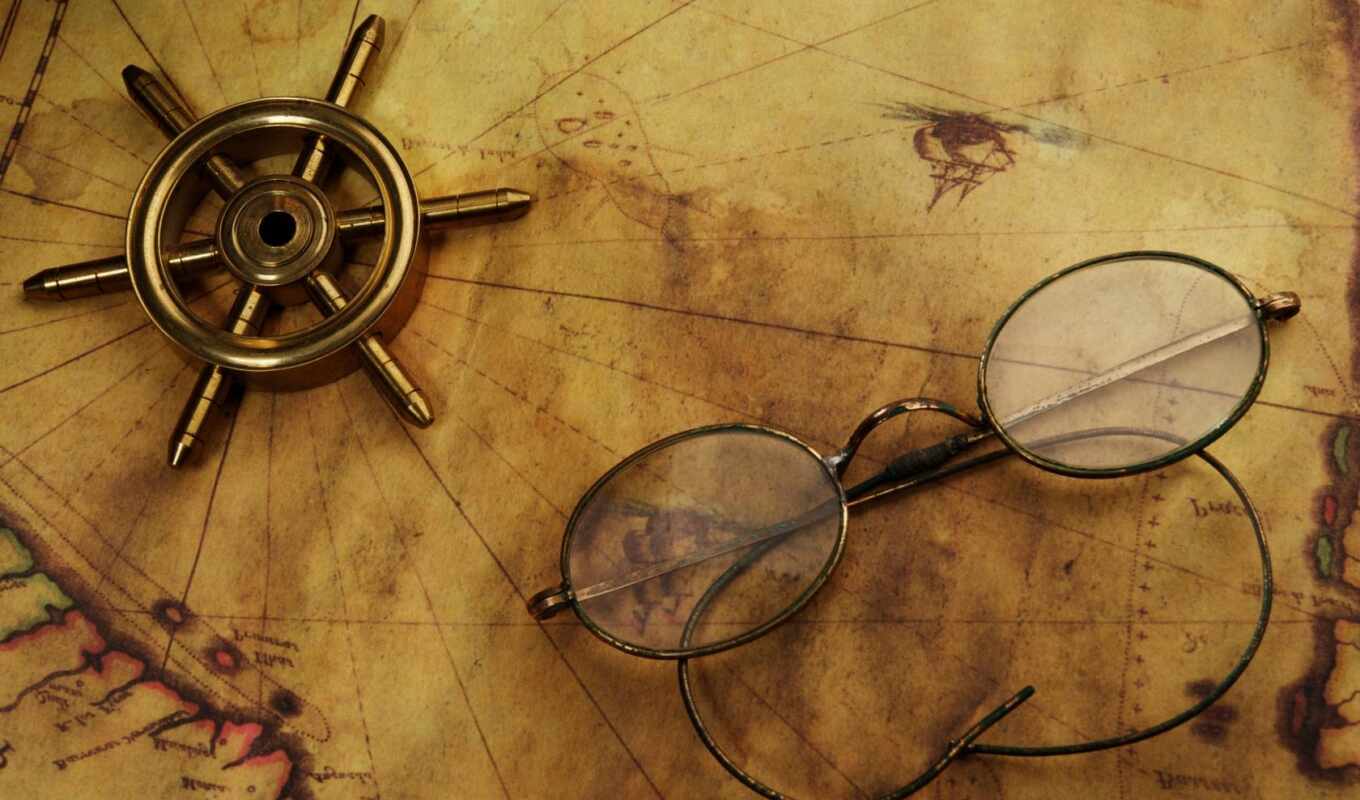glasses, lines, map