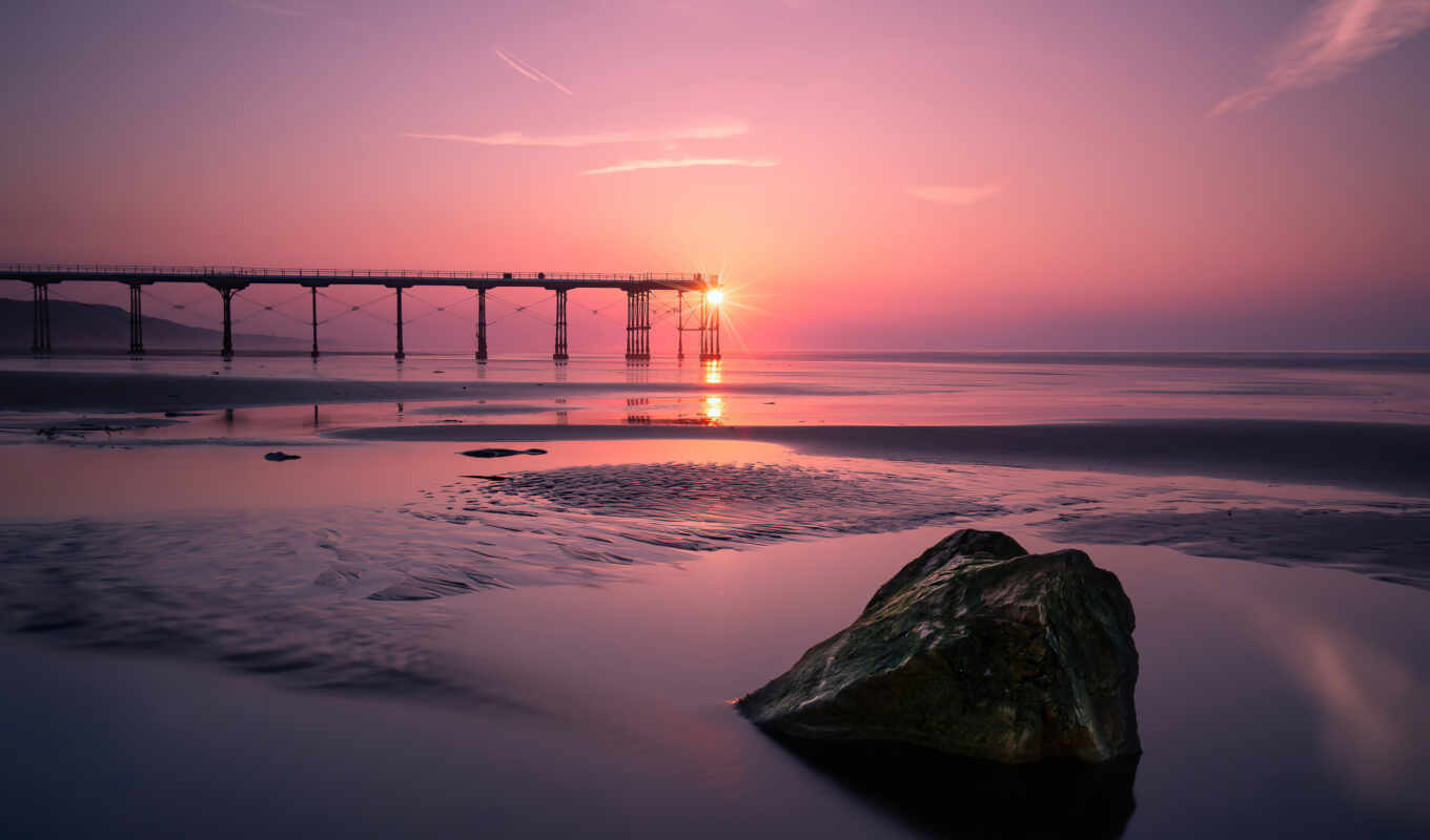 nature, photo, ipad, sunset, beach, pier, pink