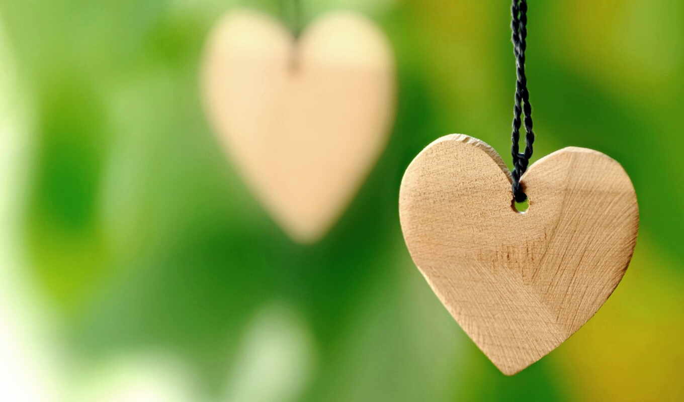 love, сердце, wooden, шнурке, деревянное