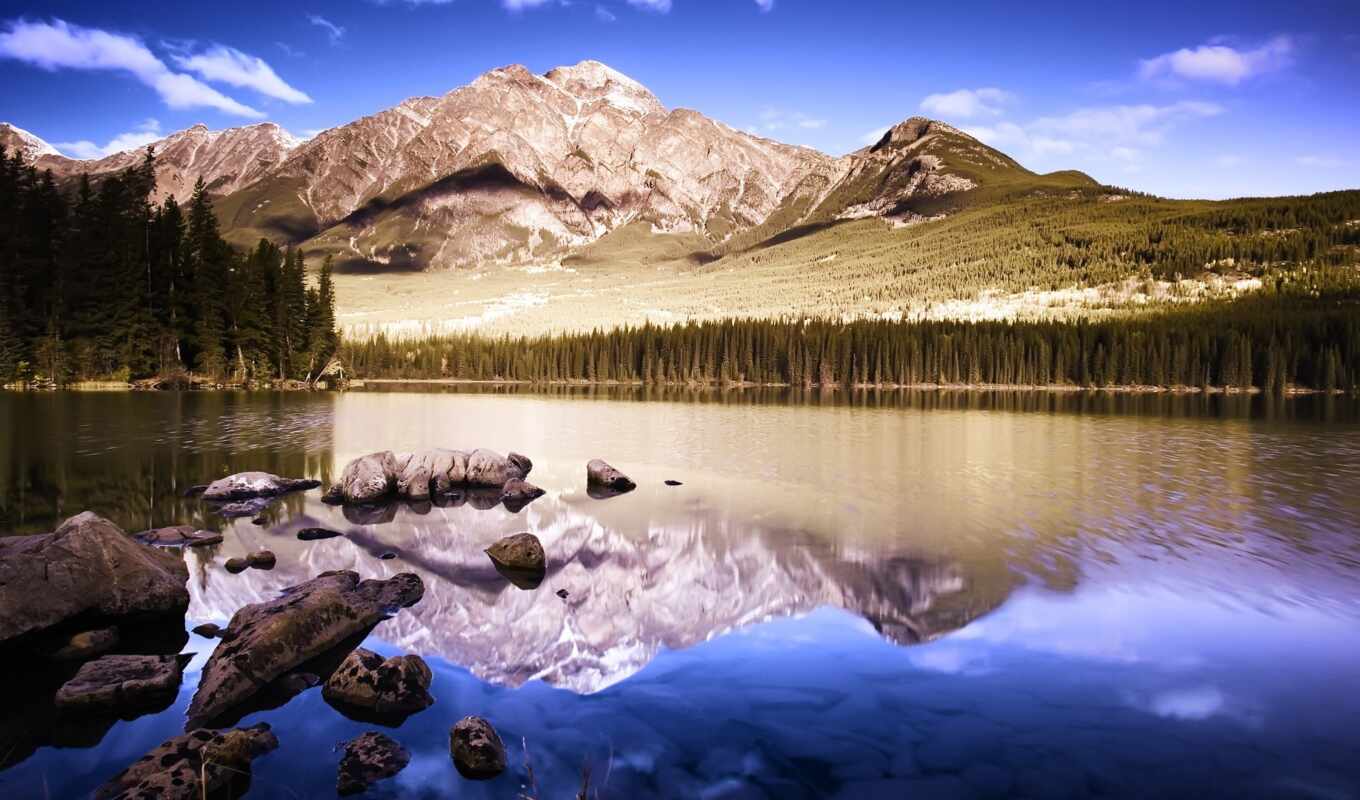 озеро, desktop, зеркало, mountains, отражение, tahoe