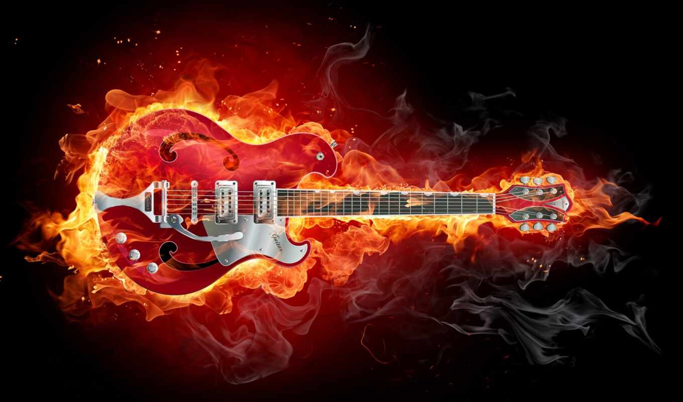 free, a computer, guitar, fire, string, to collect, guitar, high - quality, fonwall